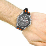 Guess Octane Chronograph Black Dial Two Tone Silicone Strap Watch For Men - W1047G1 Buy Now By Guess