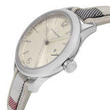 Burberry The Classic Guilloche Silver Dial Grey Leather Strap Watch for Women - BU10113 Buy Now By Burberry