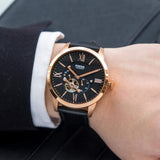 Fossil Townsman Automatic Black Dial Black Leather Strap Watch for Men - ME3170 Buy Now By Fossil