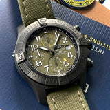 Breitling Avenger Chronograph 45mm Green Dial Green Nylon Strap Watch for Men - V13317101L1X1 Buy Now By Breitling
