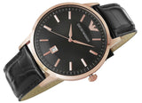Emporio Armani Renato Quartz Black Dial Black Leather Strap Watch For Men - AR2425 Buy Now By Emporio Armani