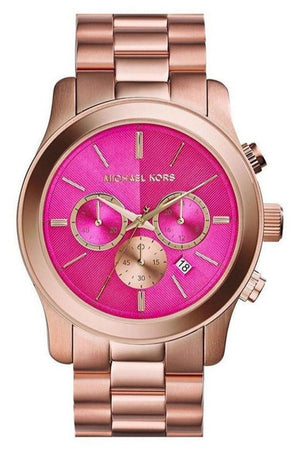 Michael Kors Runway Pink Dial Rose Gold Steel Strap Watch for Women - MK5931 Buy Now By Michael Kors