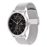 Tommy Hilfiger Hunter Quartz Black Dial Silver Steel Strap Watch for Men - 1791610 Buy Now By Tommy Hilfiger