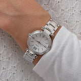 Guess Park Ave White Dial Silver Steel Strap Watch for Women - W0767L1 Buy Now By Guess