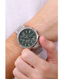 Emporio Armani Renato Chronograph Green Dial Silver Steel Strap Watch For Men - AR11507 Buy Now By Emporio Armani