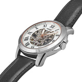 Fossil Grant Automatic Skeleton White Dial Black Leather Strap Watch for Men - ME3101 Buy Now By Fossil