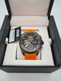 Hugo Boss Volane Black Dial Orange Silicone Strap Watch for Men - 1513957 Buy Now By Hugo Boss