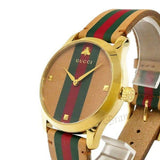 Gucci G Timeless Quartz Brown Dial Brown Leather Strap Unisex Watch - YA1264077 Buy Now By Gucci