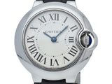 Cartier Ballon Bleu Silver Dial Black Leather Strap Watch for Women - W69018Z4 Buy Now By Cartier