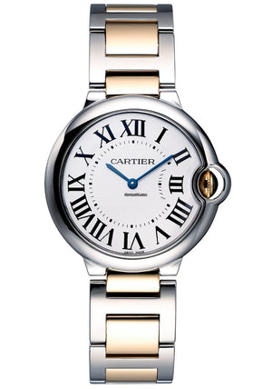 Cartier Ballon Bleu Silver Dial Two Tone Steel Strap Watch for Unisex Watch - W69008Z3 Buy Now By Cartier