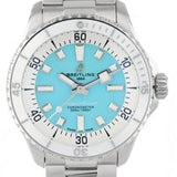 Breitling Superocean Automatic 36 Turquoise Dial Silver Steel Strap Watch for Men - A17377211C1A1 Buy Now By Breitling
