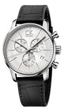Calvin Klein City Chronograph Silver Dial Black Leather Strap Watch for Men - K2G271C6 Buy Now By Calvin Klein