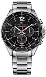 Tommy Hilfiger Luke Chronograph Black Dial Silver Steel Strap Watch for Men - 1791104 Buy Now By Tommy Hilfiger