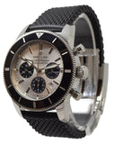Breitling Superocean Heritage B01 Chronograph 44 Silver Dial Black Mesh Bracelet Watch for Men - AB0162121G1S1 Buy Now By Breitling