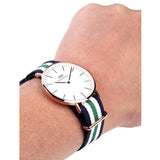 Daniel Wellington Classic Nottingham White Dial Two Tone NATO Strap Watch For Men - 0108DW Buy Now By Daniel Wellington