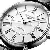 Longines Presence 38.5mm Automatic White Dial Black Leather Strap Watch for Men - L4.921.4.11.2 Buy Now By Longines