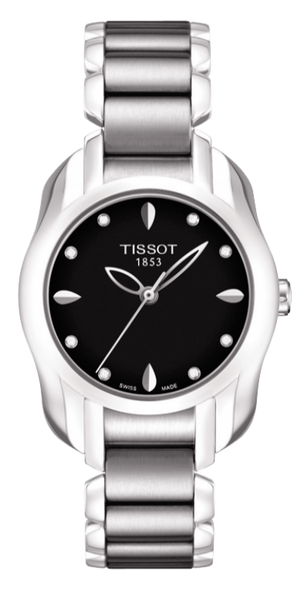 Tissot T Wave Black Dial Two Tone Steel Strap Watch For Women - T023.210.11.056.00 Buy Now By Tissot
