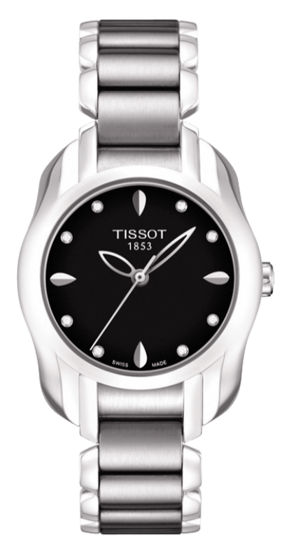 Tissot T Wave Black Dial Two Tone Steel Strap Watch For Women - T023.210.11.056.00 Buy Now By Tissot
