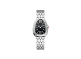 Bvlgari Serpenti Seduttori Diamonds Black Dial Silver Steel Strap Watch for Women - SERPENTI103449 Buy Now By Bvlgari