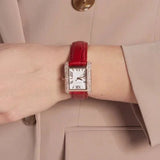 Michael Kors Emery Quartz Diamonds Silver Dial Red Leather Strap Watch For Women - MK4689 Buy Now By Michael Kors