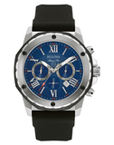 Bulova Marine Star Blue Dial Black Silicone Strap Watch for Men - 98B258 Buy Now By Bulova