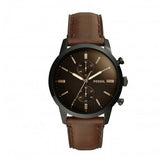 Fossil Townsman Chronograph Black Dial Brown Leather Strap Watch for Men - FS5437 Buy Now By Fossil