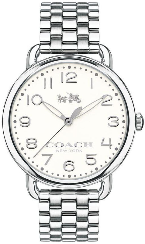 Coach Delancey Classic White Dial Silver Steel Strap Watch for Women - 14502260 Buy Now By Coach