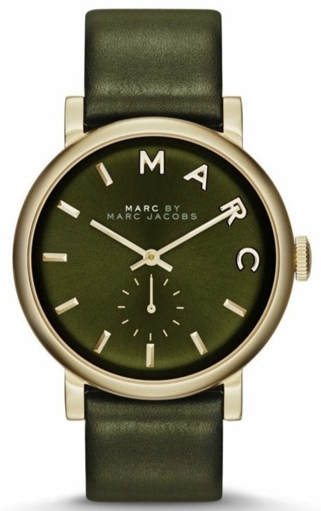 Marc Jacobs Baker Olive Green Dial Olive Green Leather Strap Watch for Women - MBM1328 Buy Now By Marc Jacobs