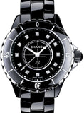 Chanel J12 Quartz Diamonds Black Dial Black Steel Strap Watch for Women - J12 H1625 Buy Now By Chanel