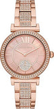 Michael Kors Abbey Three-Hand Analog Crystals Rose Gold Dial Rose Gold Steel Strap Watch for Women - MK4617 Buy Now By Michael Kors