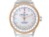 Breitling Navitimer Automatic 35 Mother of Pearl Dial White Leather Strap Watch for Women - U17395211A1P3 Buy Now By Breitling