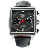 Tag Heuer Monaco Calibre 12 Final Edition Chronograph Grey Dial Black Leather Strap Watch for Men - CAW211J.FC6476 Buy Now By Tag Heuer