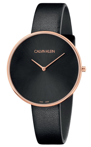 Calvin Klein Full Moon Black Dial Black Leather Strap Watch for Women - K8Y236C1 Buy Now By Calvin Klein