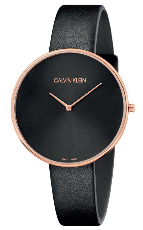 Calvin Klein Full Moon Black Dial Black Leather Strap Watch for Women - K8Y236C1 Buy Now By Calvin Klein