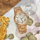 Michael Kors Camille Quartz White Dial Rose Gold Steel Strap Watch For Women - MK7256 Buy Now By Michael Kors