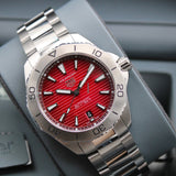 Tag Heuer Aquaracer Professional 200 Automatic Red Dial Silver Steel Strap Watch for Men - WBP2114.BA0627 Buy Now By Tag Heuer