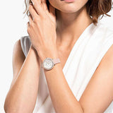 Swarovski Crystal Frost White Dial Pink Leather Strap Watch for Women - 5519223 Buy Now By Swarovski