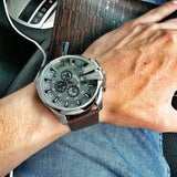 Diesel Mega Chief Chronograph Black Dial Brown Leather Strap Watch For Men - DZ4290 Buy Now By Diesel