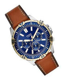 Fossil Garrett Chronograph Blue Dial Brown Leather Strap Watch for Men - FS5625 Buy Now By Fossil