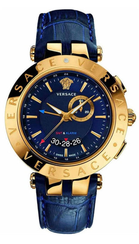 Versace Race GMT Blue Dial Blue Leather Strap Watch For Men - 29G70D282 Buy Now By Versace