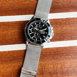 Hugo Boss Admiral Black Dial Silver Mesh Bracelet Watch for Men - 1513904 Buy Now By Hugo Boss