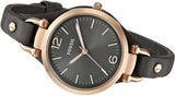Fossil Georgia Smoke Grey Dial Grey Leather Strap Watch for Women - ES3077 Buy Now By Fossil