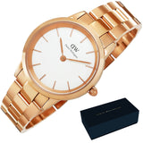 Daniel Wellington Iconic Link White Dial Rose Gold Steel Strap Watch For Women - DW00100209 Buy Now By Daniel Wellington