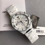 Emporio Armani Ceramic Chronograph White Dial White Ceramic Strap Watch For Men - AR1424 Buy Now By Emporio Armani