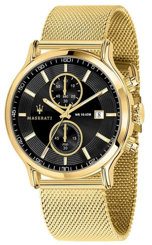 Maserati Epoca 42mm Black Dial Gold Mesh Bracelet Watch For Men - R8873618007 Buy Now By Maserati