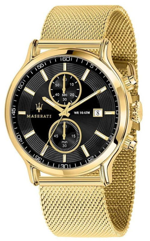 Maserati Epoca 42mm Black Dial Gold Mesh Bracelet Watch For Men - R8873618007 Buy Now By Maserati
