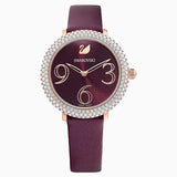 Swarovski Crystal Frost Red Dial Red Leather Strap Watch for Women - 5484064 Buy Now By Swarovski