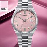 Citizen x Pantone Automatic Dreamy Pink Dial Silver Steel Strap Watch For Men - NJ0158-89X Buy Now By Citizen