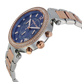 Michael Kors Parker Blue Dial Two Tone Steel Strap Watch for Women - MK6141 Buy Now By Michael Kors