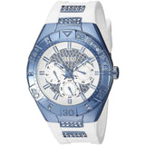 Guess Luna Diamonds White Dial White Rubber Strap Watch for Women - W0653L2 Buy Now By Guess